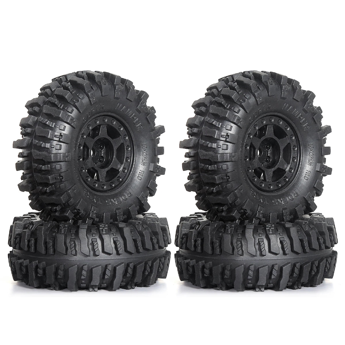 4Pcs Crawler Wheel Tires Beadlock for RC 1/18 TRX4M SCX24 FCX24 AX24