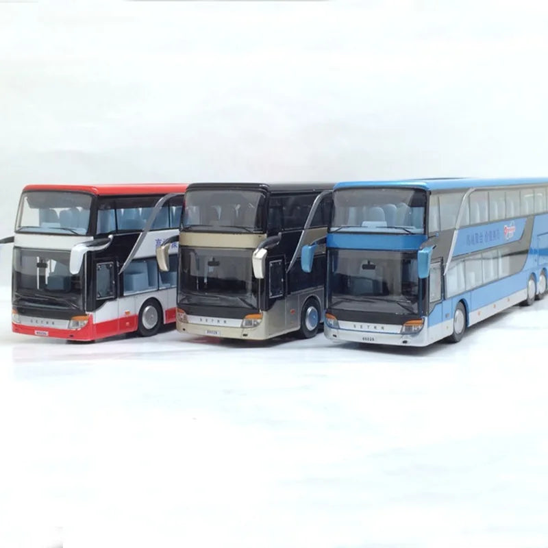 1:32 Scale Alloy Double Decker Bus Toy Model Sightseeing Sound Light