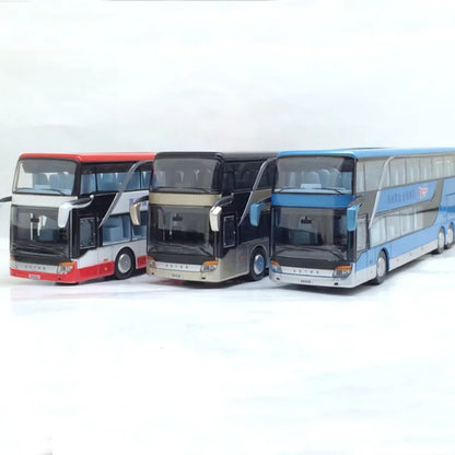 1:32 Scale Alloy Double Decker Bus Toy Model Sightseeing Sound Light