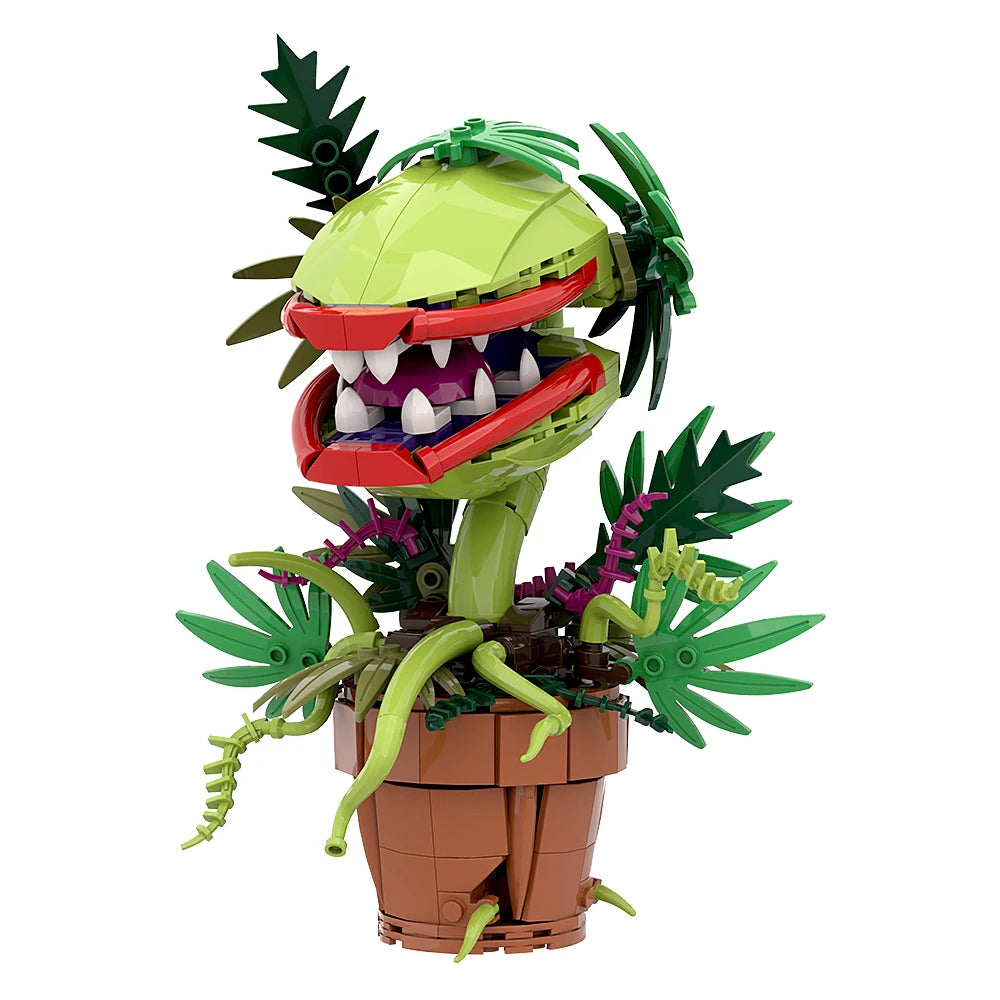 MOC Audrey II Piranha Plant Building Bricks Model Horror Flower Toy