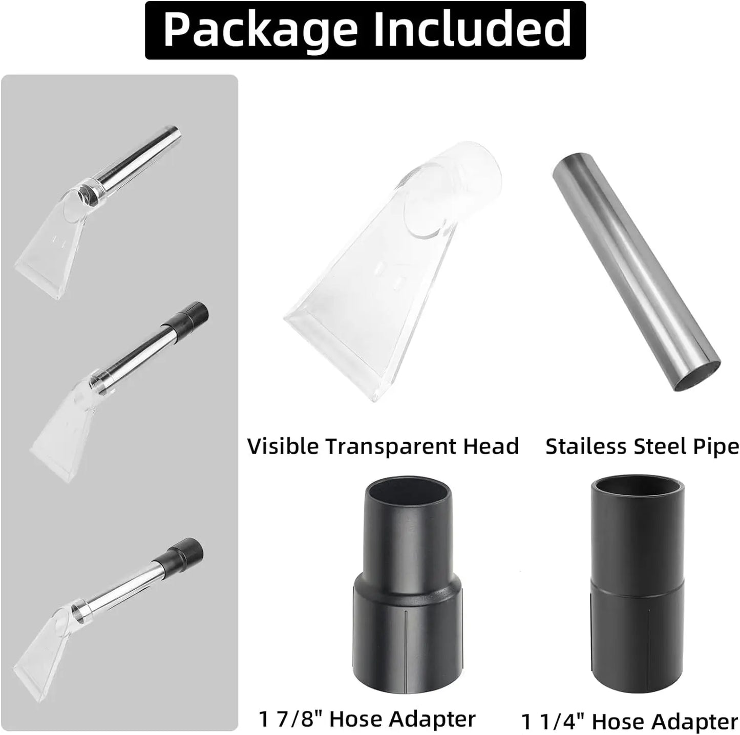 Cleaning Vacuum Clear Extractor Attachment for Upholstery Carpet Car