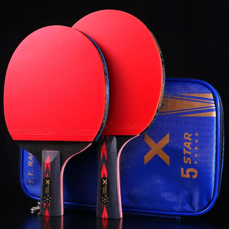 Huieson 5/6 Star Table Tennis Racket Carbon Offensive Ping Pong Racket Paddle with Cover Bag-EXPROTAS