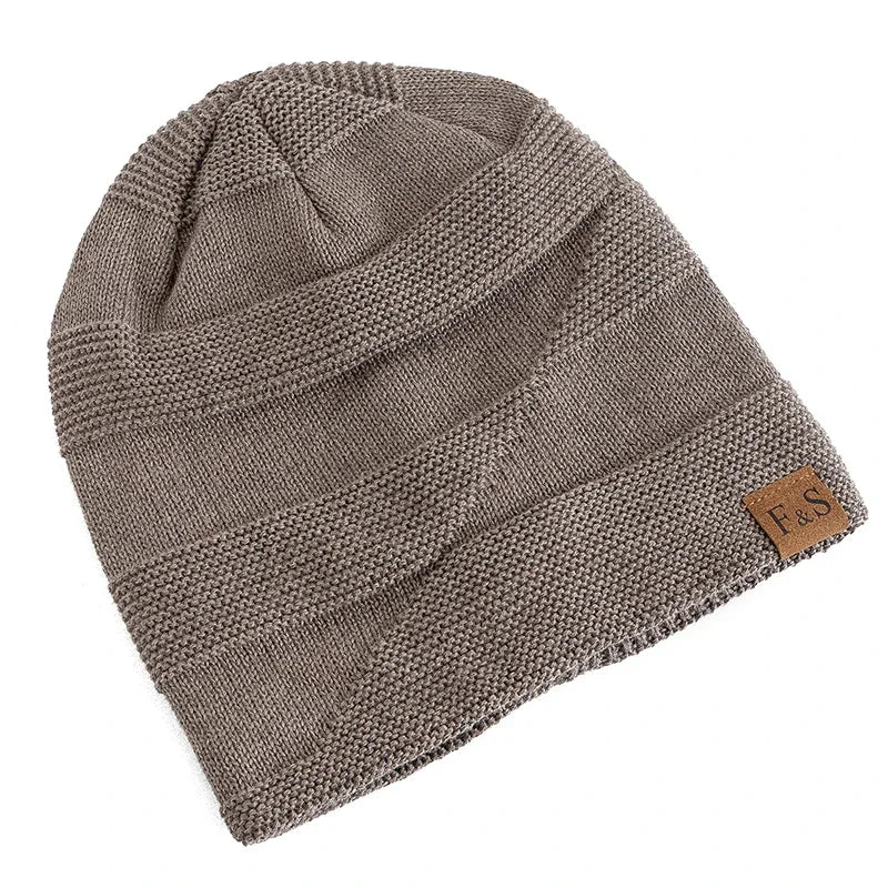 Faux Fur Lined Winter Beanie Hat Slouchy Cap Warm Unisex for Men Women