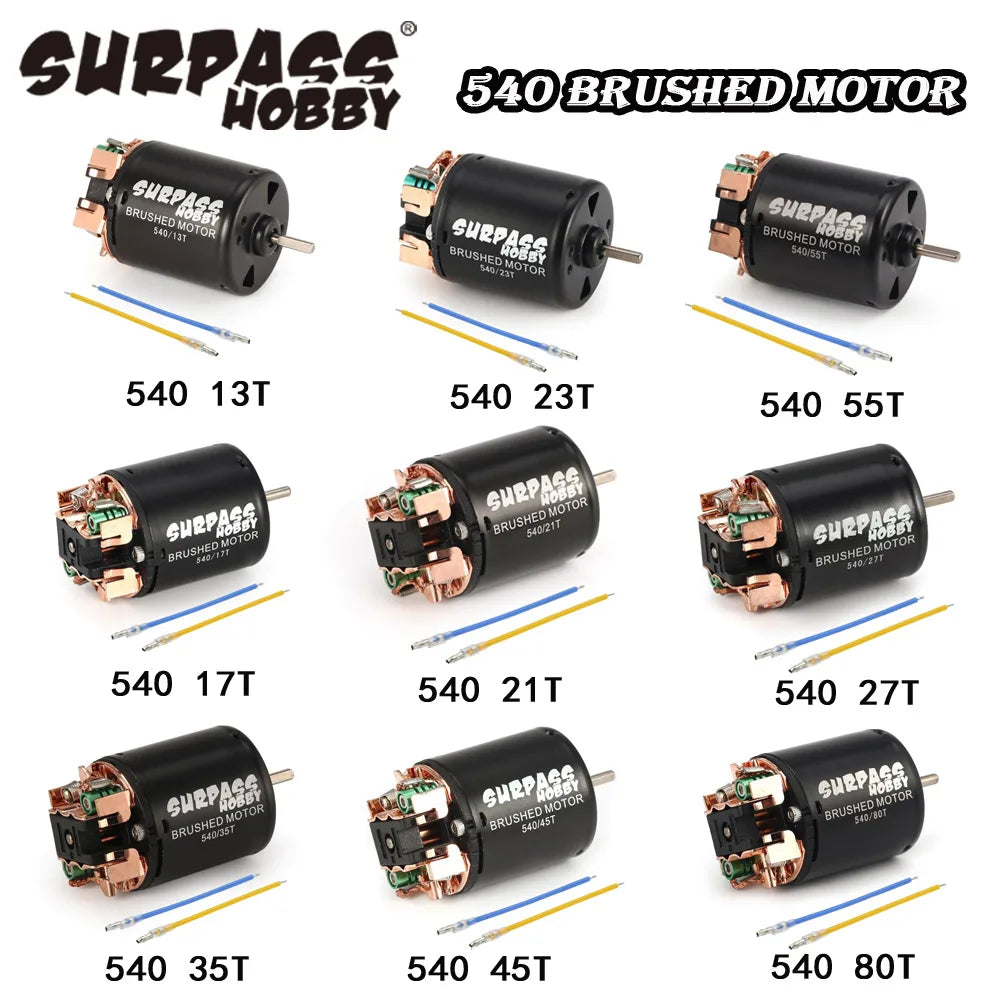 540 Brushed Motor 13T 17T 21T 23T 27T 35T 45T 60A ESC for 1/10 RC Car