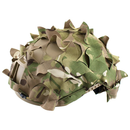 3D Camo Net Helmet Cover Laser Cut Nylon Scrim for Airsoft Paintball Hunting