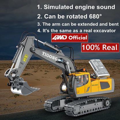4WD RC Remote Control Excavator Truck Crawler Bulldozer Toy Vehicle