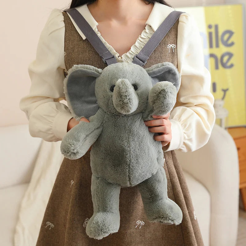 1Pc 40CM Animal Shoulders Bag Plush Toy Backpack Cute Sloth Lemur Elephant