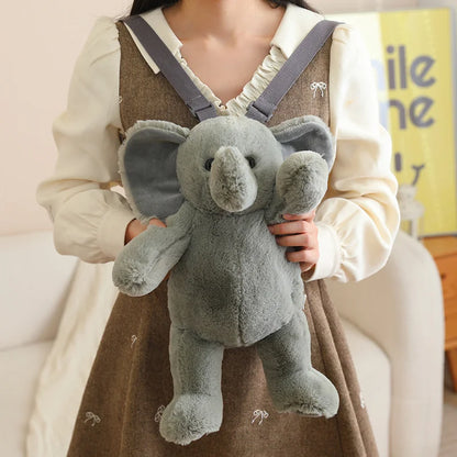 1Pc 40CM Animal Shoulders Bag Plush Toy Backpack Cute Sloth Lemur Elephant