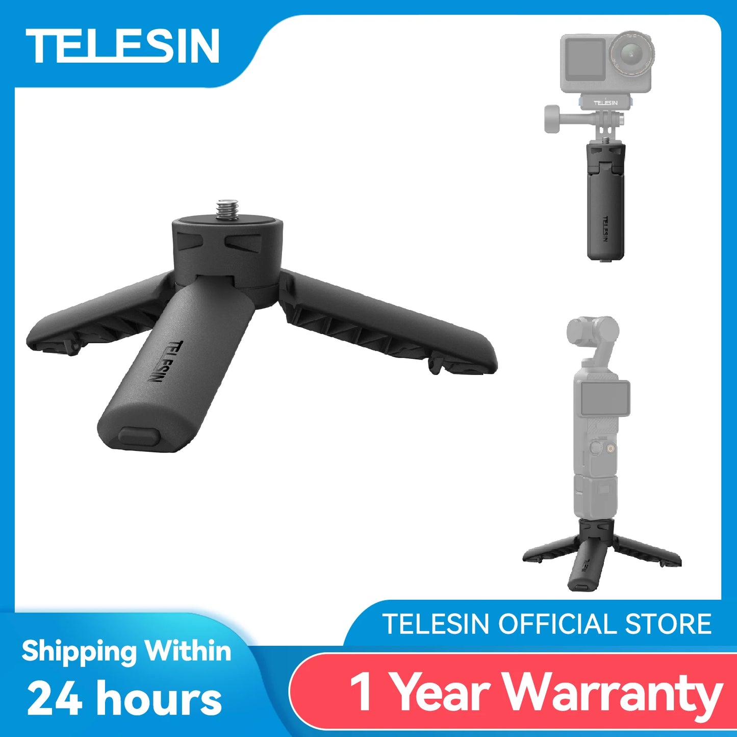 Quick Release Tripod Grip for GoPro DJI Insta360 Action Camera Hand Stick