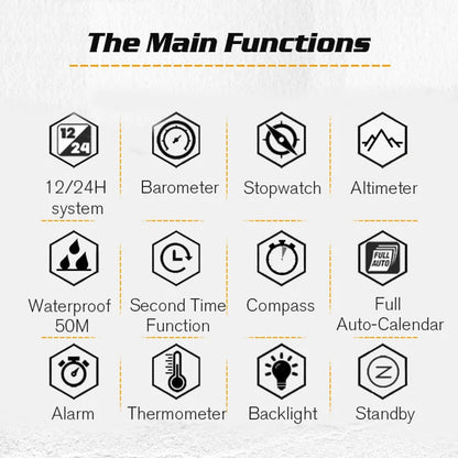 NORTH EDGE Men's Sports Digital Watches Business Luxury Watch For Men Waterproof 50M Altimeter Barometer Compass Luminous Clock-EXPROTAS