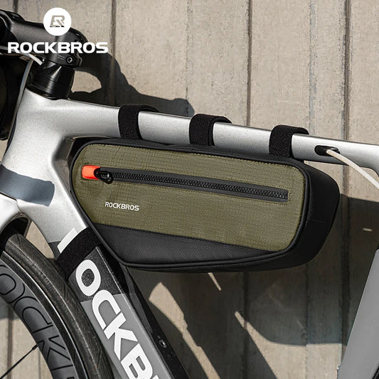 ROCKBROS Bicycle Frame Tube Bag 1.7L Reflective Large Capacity MTB Road Bike Storage