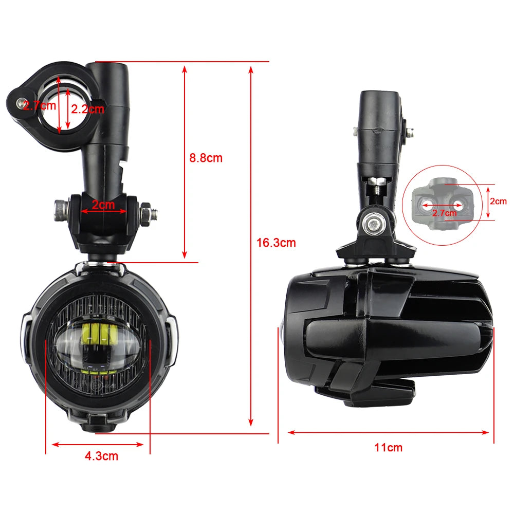 Auxiliary Lights LED Spot Driving Fog Lights for R1200GS F800GS K1600 Universal Motorcycle 40W 6000K Fog Lamps-EXPROTAS