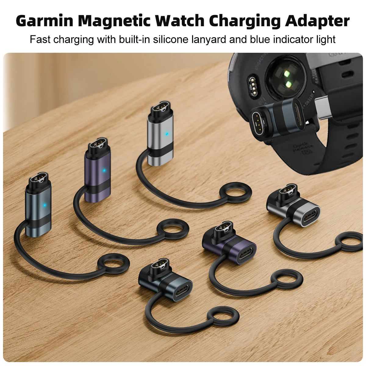 Watch Charger Cable for Garmin Fenix 7/7S/7X/6/6S USB Type C Adapter