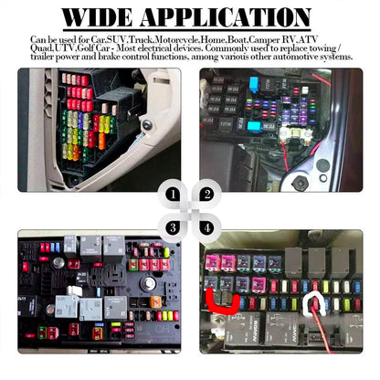 60Pcs Fuse Assortment Box Jcase Low Profile Automotive 20A 25A 30A 40A 50A 60A