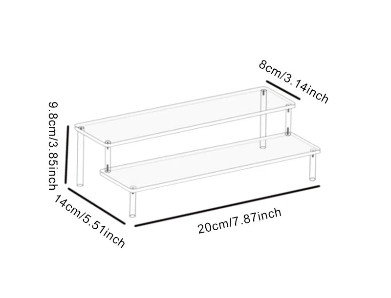 Acrylic Display Stand 1-4 Tier Transparent Shelf for Cupcake Perfume Doll