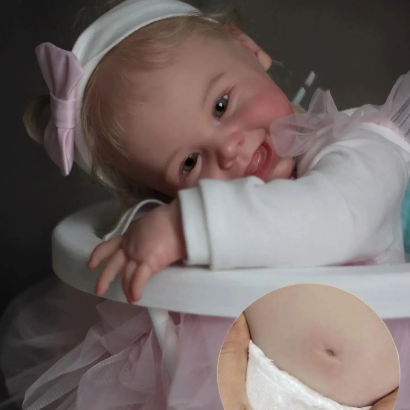 45cm Harper Reborn Baby Girl Doll Silicone Vinyl Painted Newborn Doll