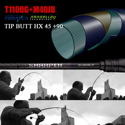 PURELURE SHARPEN Travel Rod XF/MF Action Spinning Casting Rod w/ FUJI Parts