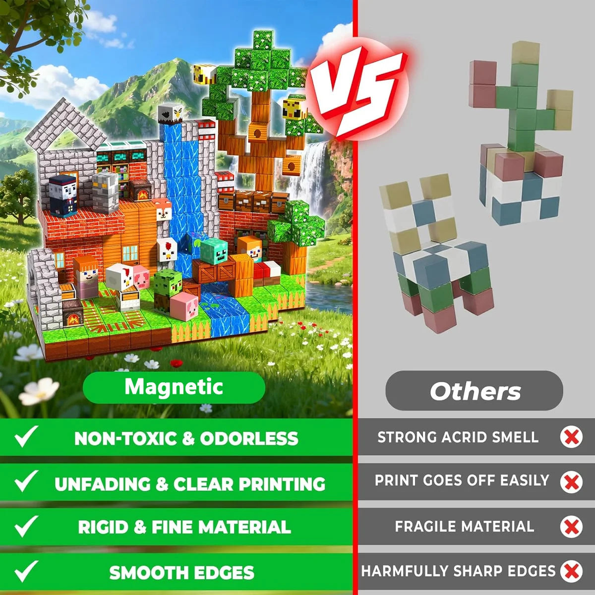 300PCS Magnetic Building Block Toy Educational Kids Construction Set