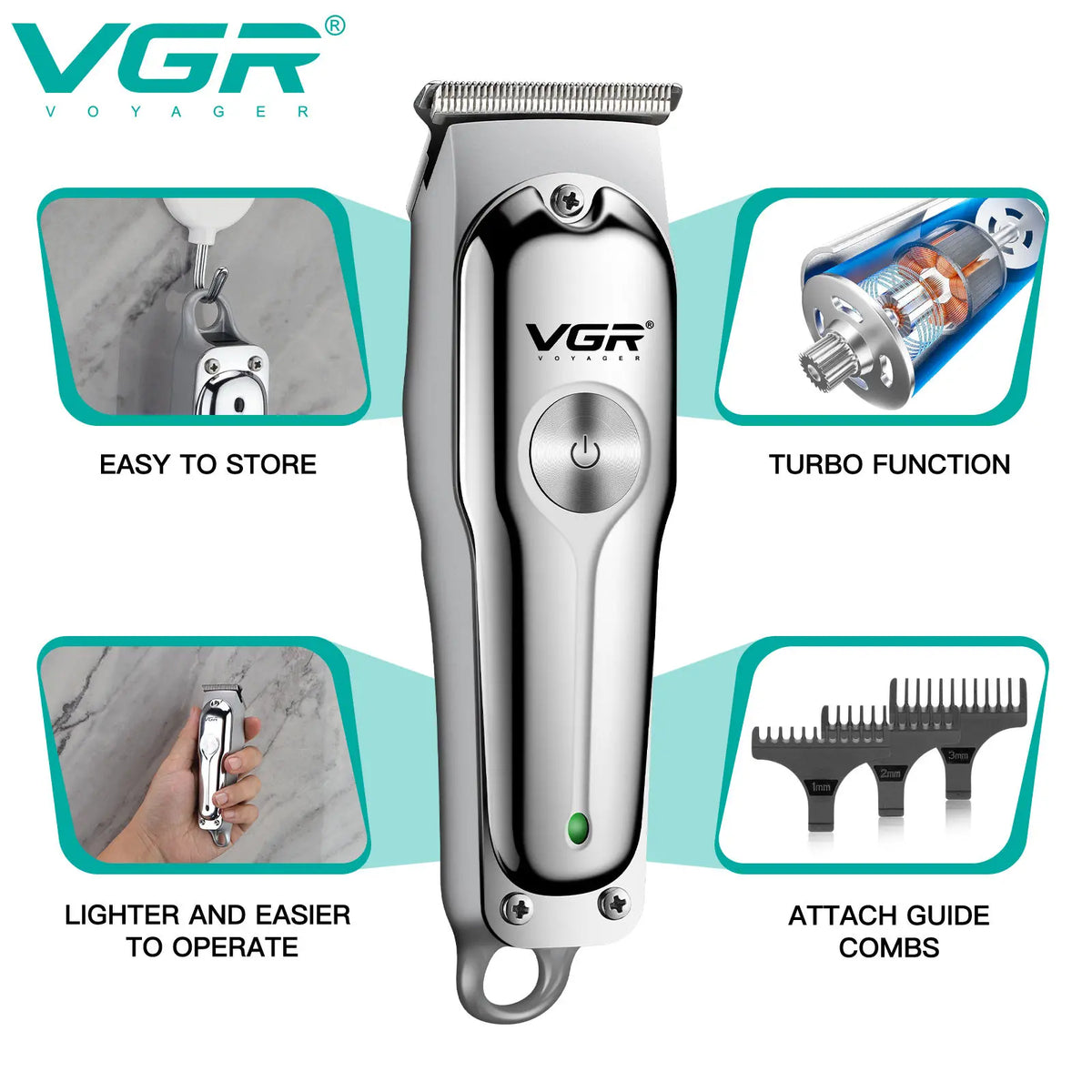 Professional Hair Clippers Trimmer Cordless Cutting Machine for Men