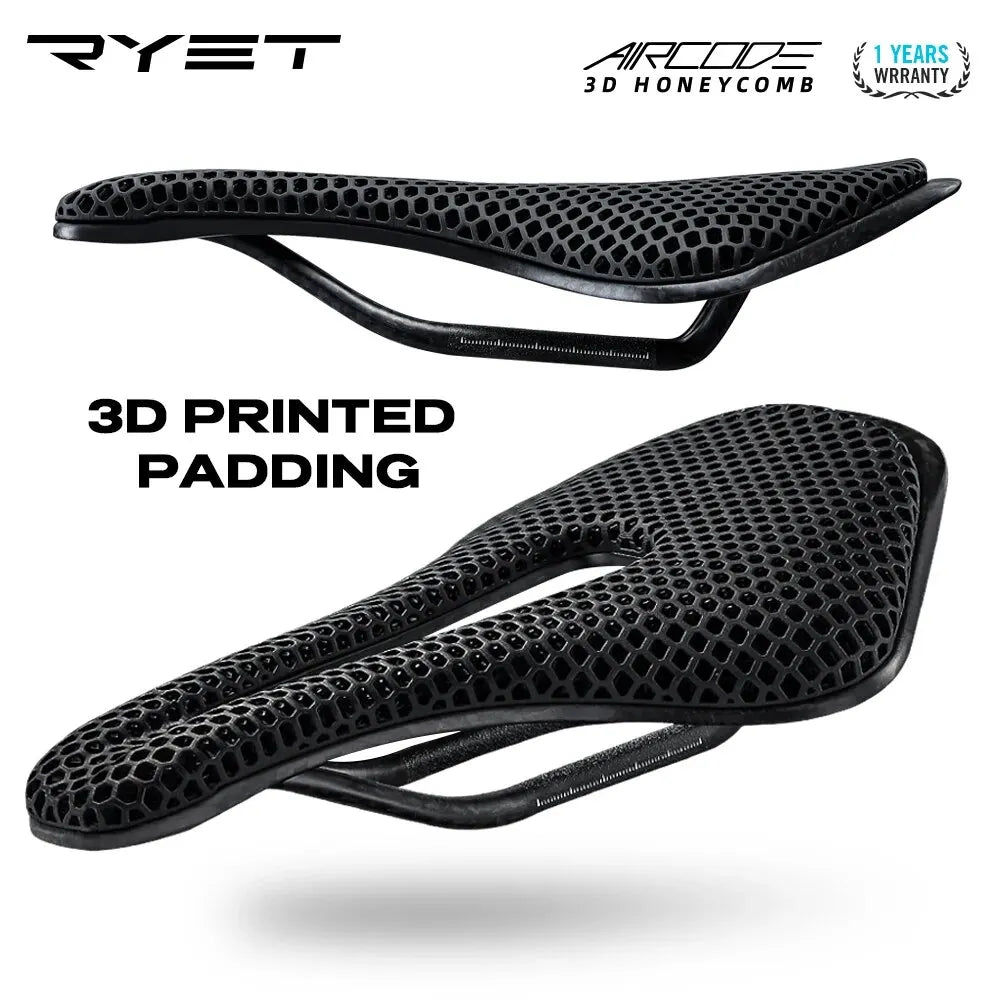 RYET 3D Carbon Bike Saddle | Breathable Hollow Road MTB Seat for Bicycles