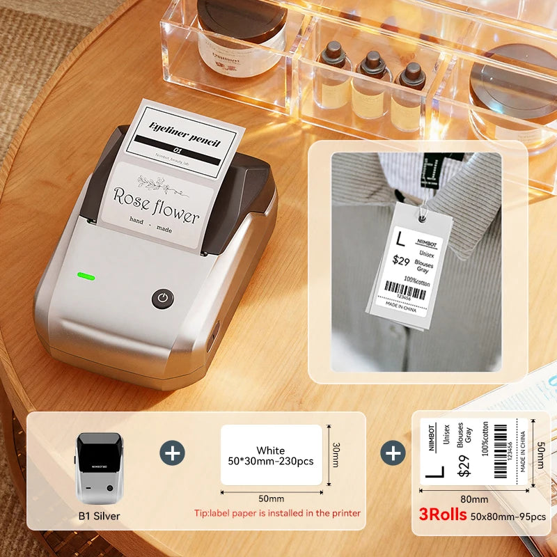 Niimbot B1 Portable Thermal Label Printer Mini Bluetooth Sticker Maker