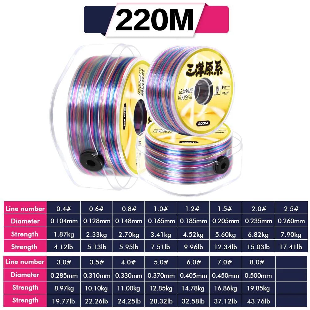 Monofilament Fishing Line Nylon 0.26mm 220m 7.9KG Sport Casting