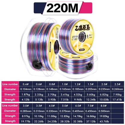Monofilament Fishing Line Nylon 0.26mm 220m 7.9KG Sport Casting