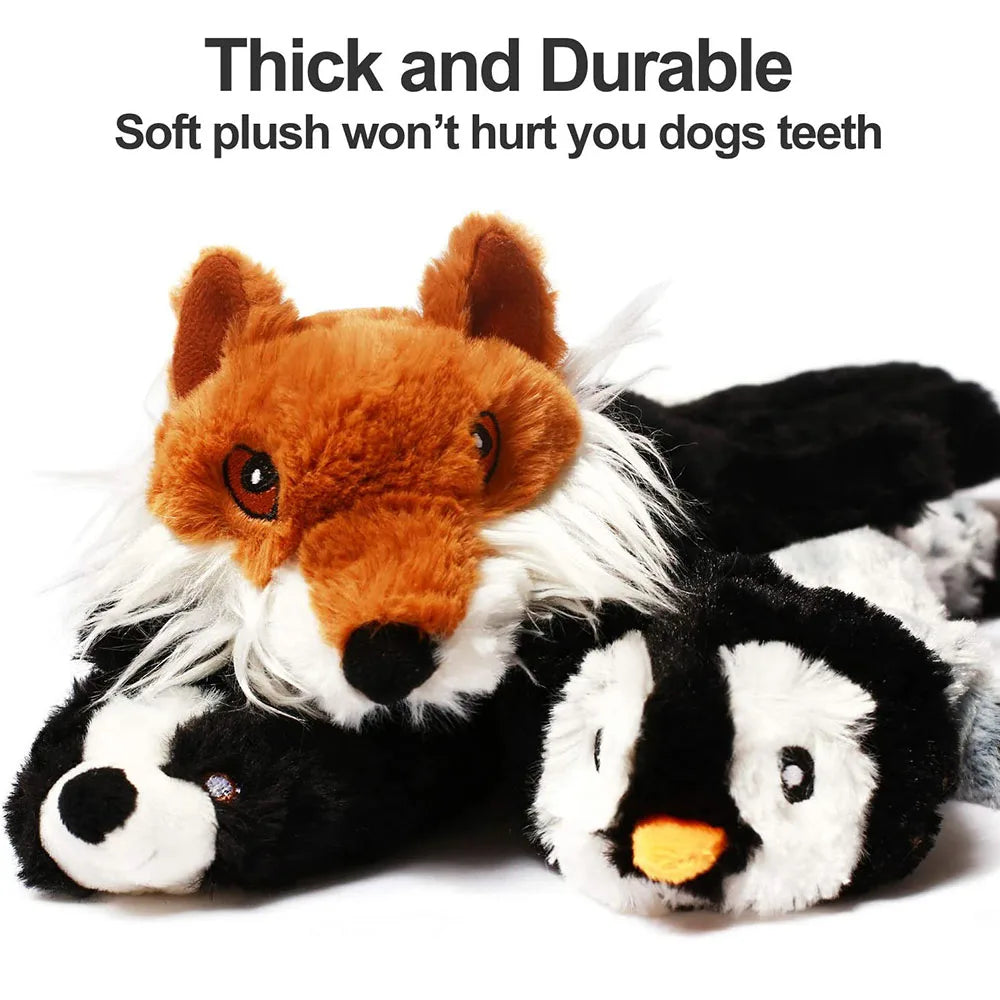 No Stuffing Dog Toy Plush Squeaky Animal Chew Toy for Pets Crinkle