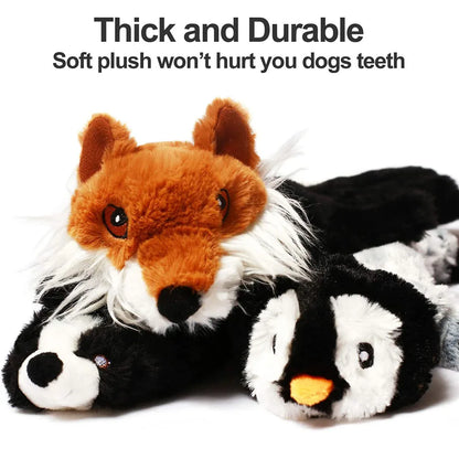 No Stuffing Dog Toy Plush Squeaky Animal Chew Toy for Pets Crinkle