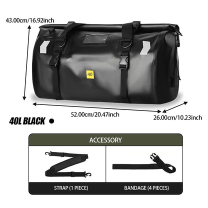 Waterproof Motorcycle Roll-Top Dry Tail Bag Backpack 20-66L