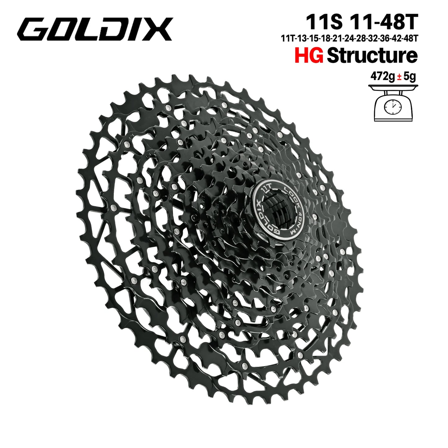 GOLDIX Mountain Bike Cassette 9 10 11 12 13 Speed HG Carbon Steel - EXPROTAS