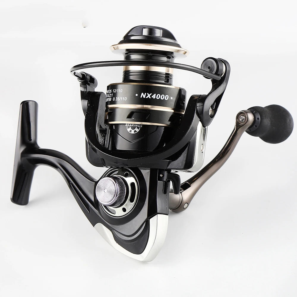 Spinning Fishing Reel 5.2:1 Gear Ratio Metal Drag 2000 3000 4000 5000 6000 7000