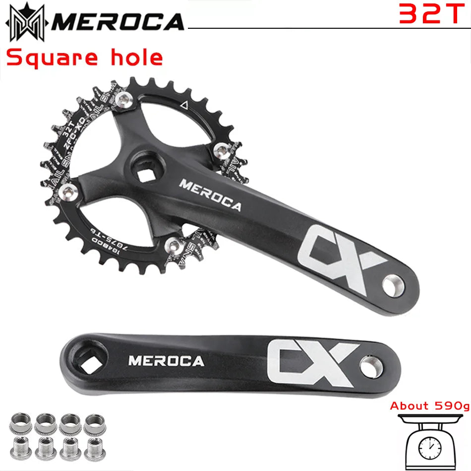 104BCD MTB Crankset 170mm Aluminum Square Taper 32T-42T Chainring