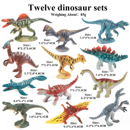 Jurassic Dinosaur 12PCS Action Figures T-Rex Velociraptor Kids Toy Set