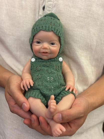 AnjoDoll 13 Inch Silicone Reborn Boy Doll Open Mouth Painted Unpainted