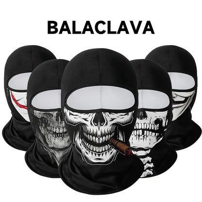 Motorcycle Balaclava Windproof Skull Full Face Mask Neck Liner Ski