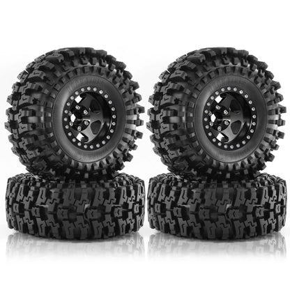 1.9" RC Beadlock Wheels | Metal Rim Tire Set for 1/10 TRX4 Axial D90 RC Crawlers