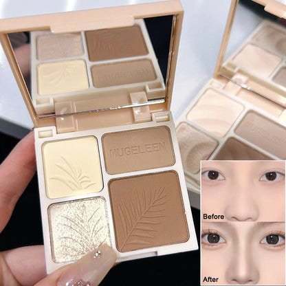Highlighter Contour Bronzer Palette Makeup 4 Colors Matte Powder Face