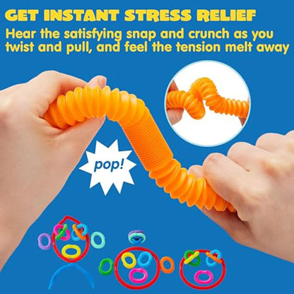 50PCS Colorful Telescopic Tubes Stress Relief Sensory Toy Party Favors
