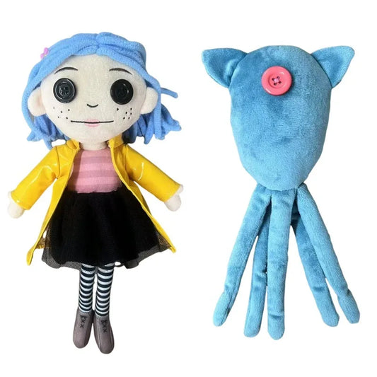 Coraline Plush Doll 28cm Soft Kawaii Figure Toy Cute Birthday Gift