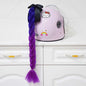 Motorcycle Helmet Braids Wig for Women Ponytail Hair Curly Pigtail Decor