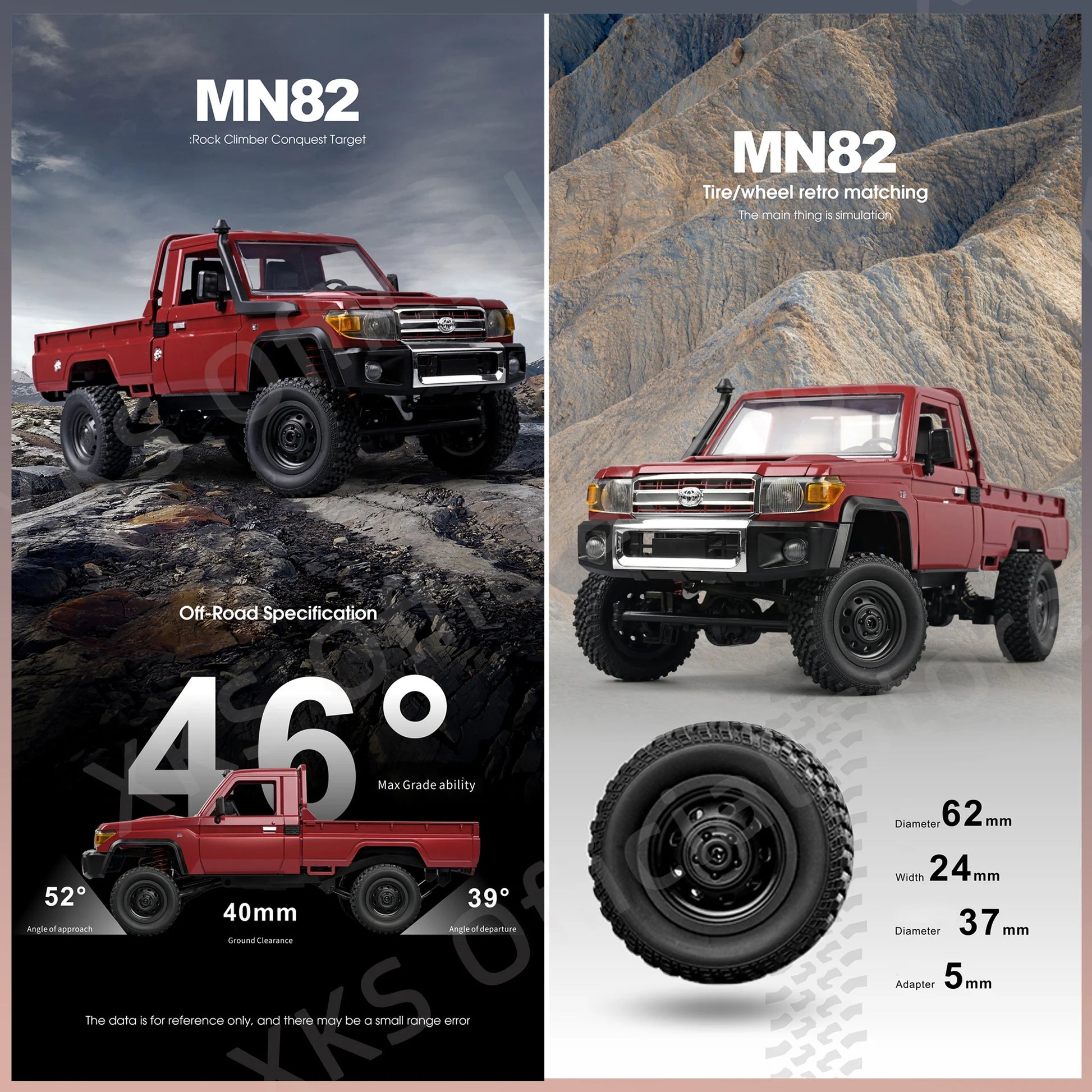 Mn82 Rc Car 1:12 Full Scale 2.4G 4WD 280 Motor Remote Control Off-Road Pickup Truck Model Car for Boys Adult Gifts-EXPROTAS