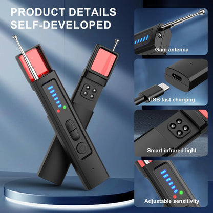 Spy Hidden Camera Detector Anti Bug GPS Tracker Portable Device for Privacy
