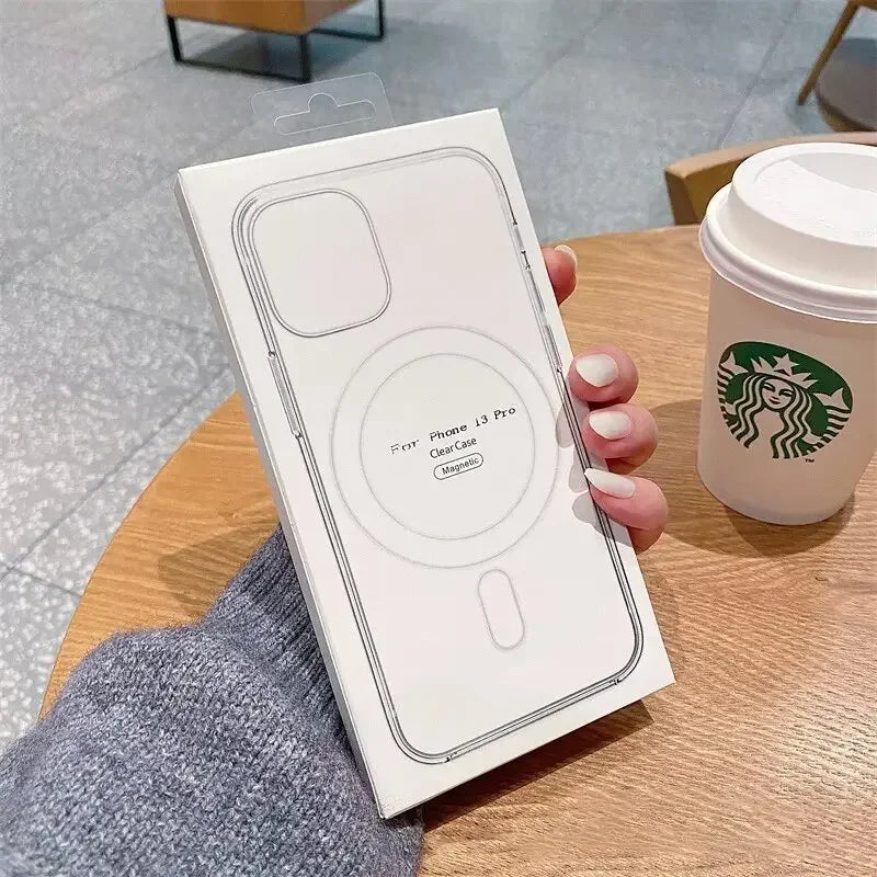 Clear MagSafe Magnetic Phone Case for iPhone 11-16 Pro Max Wireless Charging