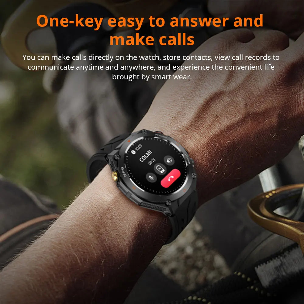 2024 COLMI V75 GPS Smart Watch 1.45" Ultra HD Display Built-in GPS & Compass Make/Receive Phone Calls Smartwatch 650mAh Battery-EXPROTAS