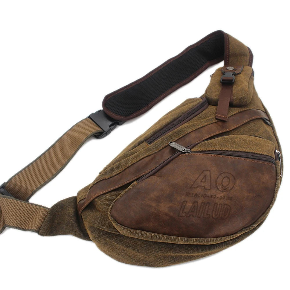 Men Sling Backpack Cross body Messenger Chest Bag Rucksack Laptop Climb Military Sports Travel Canvas Male One Shoulder Bags-EXPROTAS