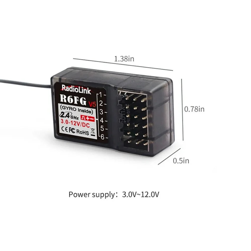 RadioLink RC4GS V3 2.4G 4CH 5CH 7CH 400M Distance Remote Controller Transmitter  R6Fg Gyro Inside Receiver for RC Car Boat-EXPROTAS