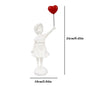 Resin Balloon Girl Figurine Sculpture Modern Abstract Home Office Desk Decor