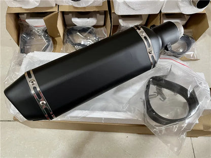 CHmotor Carbon Fiber Motorcycle Exhaust Muffler Pipe 250cc 350cc 600cc Escape Moto Tube For Nmax Tmax530 Msx125 GSR600-EXPROTAS