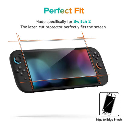 3Pcs Tempered Glass Screen Protector for Nintendo Switch 2 Ultra Thin